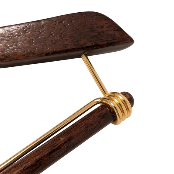 LANDS END Mahogany Dark Brown Wooden Suit Hanger Vintage Quality - Picture 2 of 6